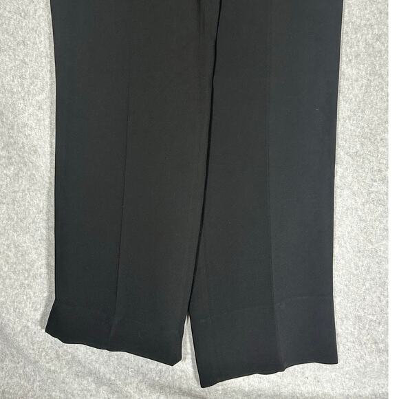 MM Lafleur Black Trouser Slacks Relaxed Straight Leg Sz 6 Adjustable Hem Career - Picture 4 of 13